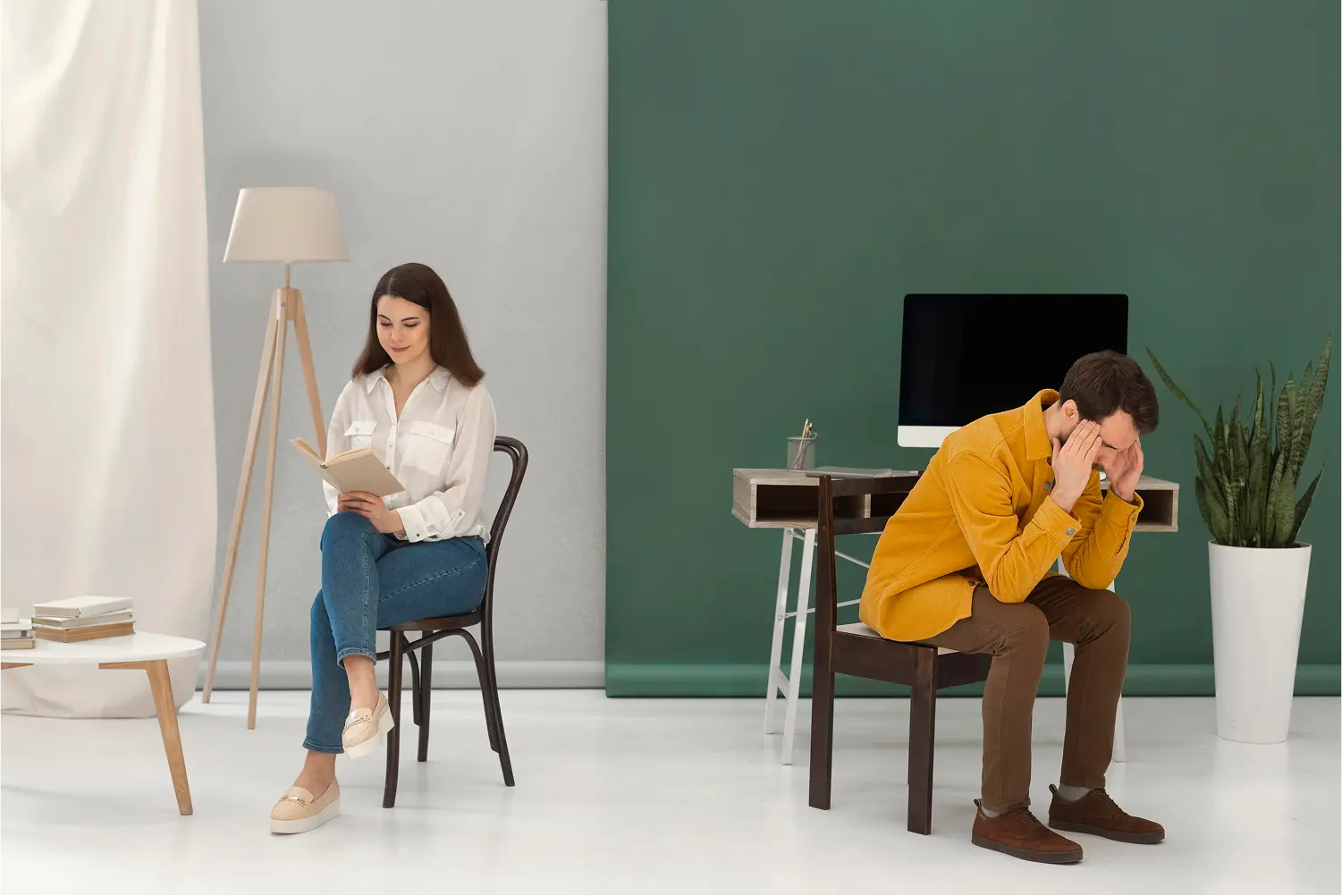 A compassionate therapist guiding a client through a therapy session
